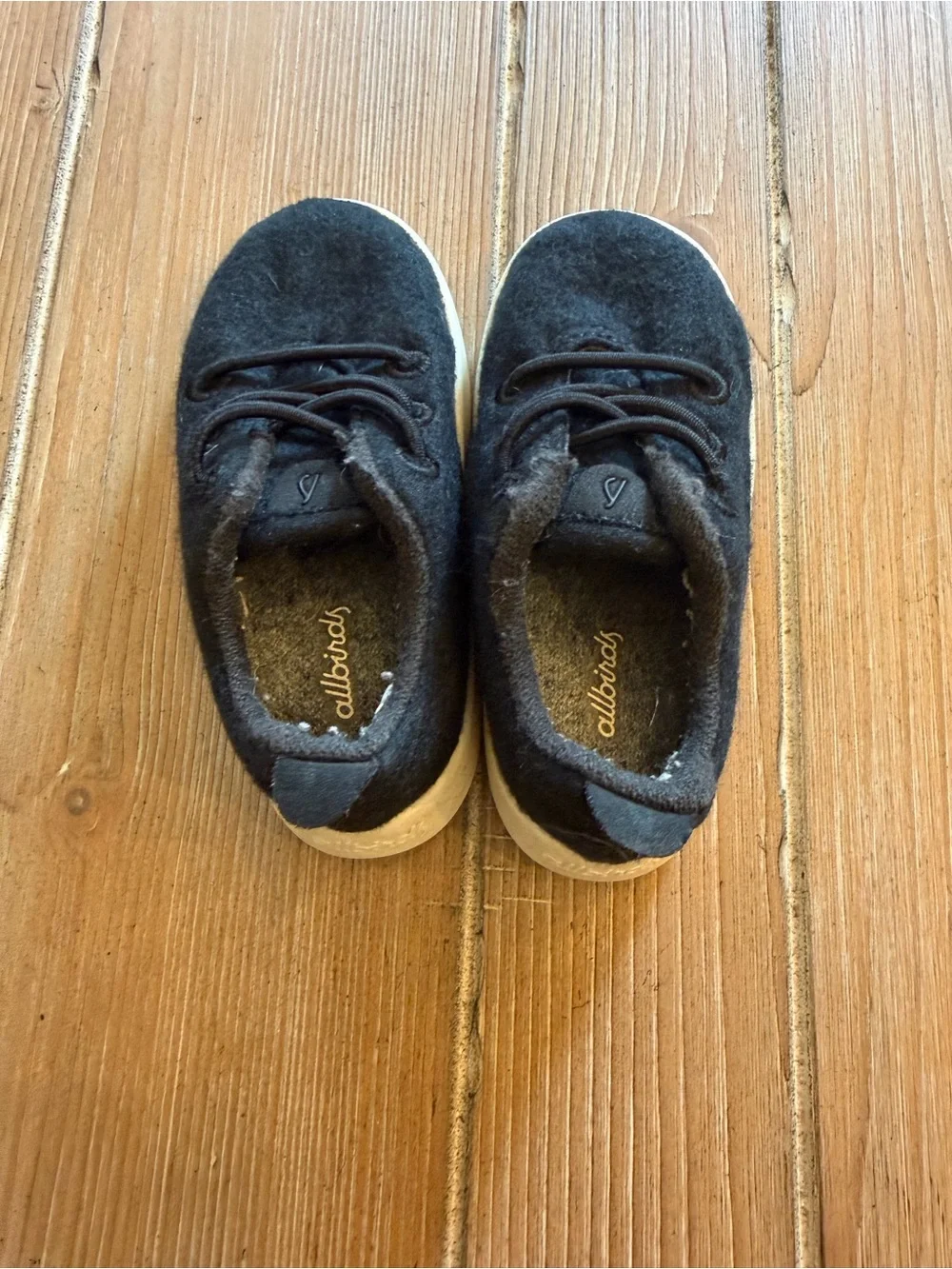 allbirds Kids Black Wool Slip-On Sneakers with White Soles